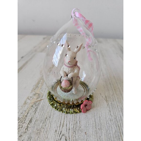 Cannon falls Easter Bunny glass ornament unique decor spring - Picture 1 of 7
